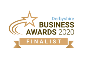 Derbyshire Business Awards 2020 finalist logo on white background