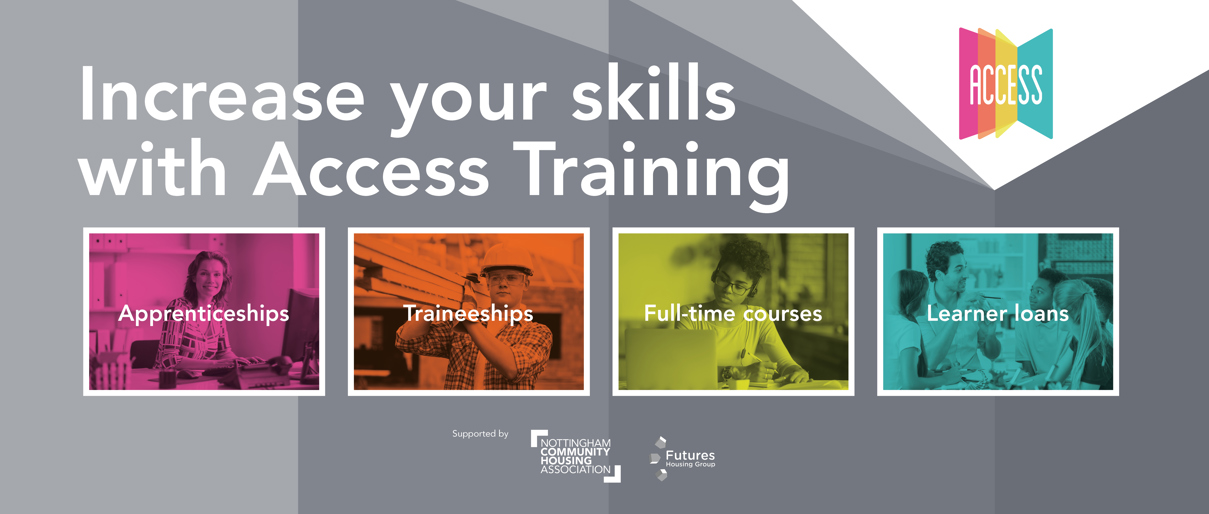 A banner reading 'Increase your skills with Access Training'