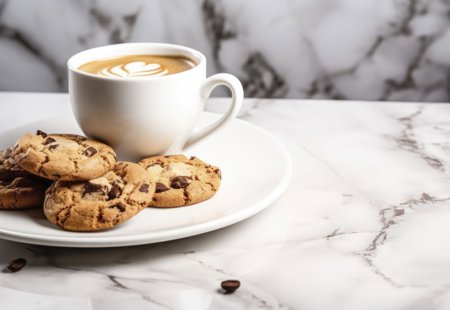 Delicious Cookies With Coffee Cup