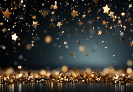 Mini golden stars falling like confetti.